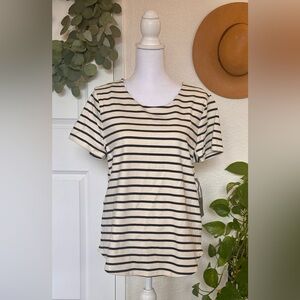 Striped Blue and Beige Women's Top